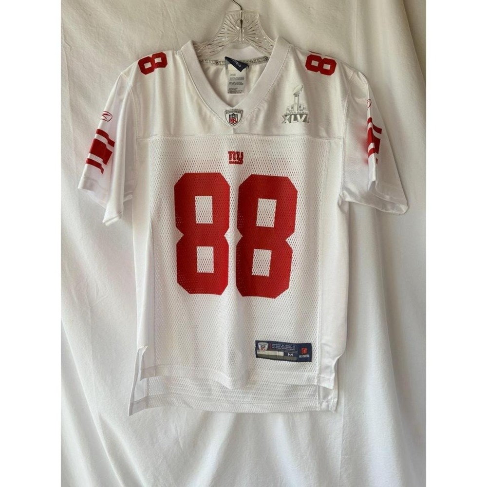 Reebok New York Giants Hakeem Nicks 88 Super Bowl XLVI Jersey White Youth Medium